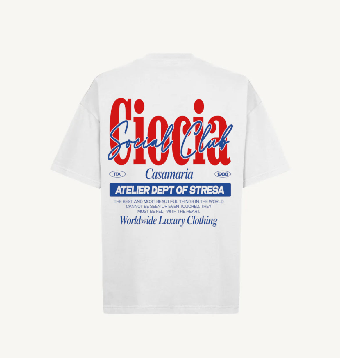 T-Shirt Manches Courtes Imprimé Dos Unisexe DEPT OF STRESA WHITE