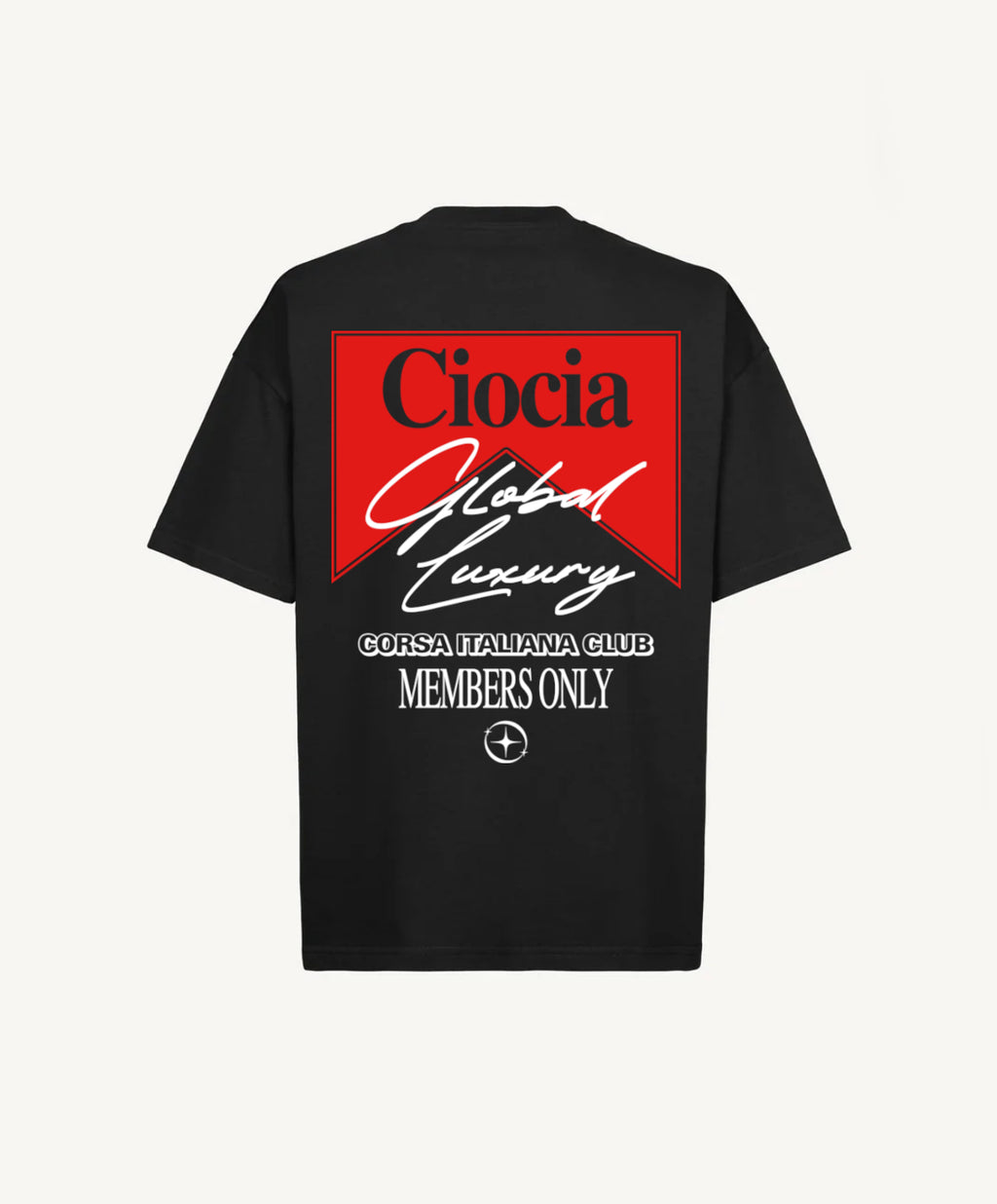 T-Shirt Manches Courtes Imprimé Dos Unisexe MALBO BLACK