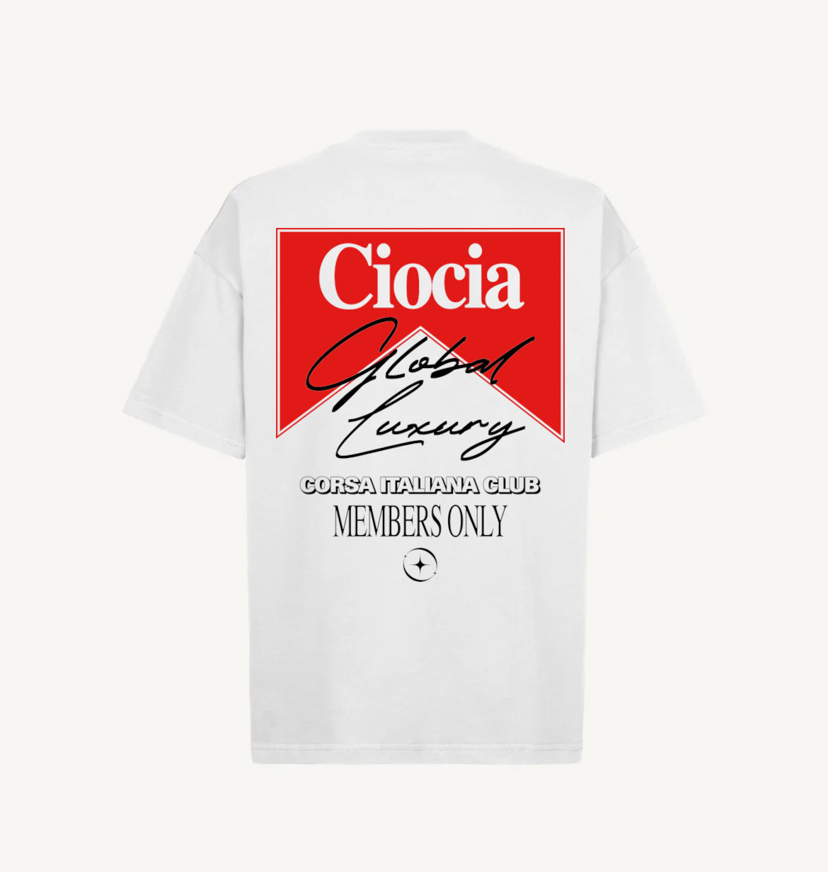 T-Shirt Manches Courtes Imprimé Dos Unisexe MALBO WHITE