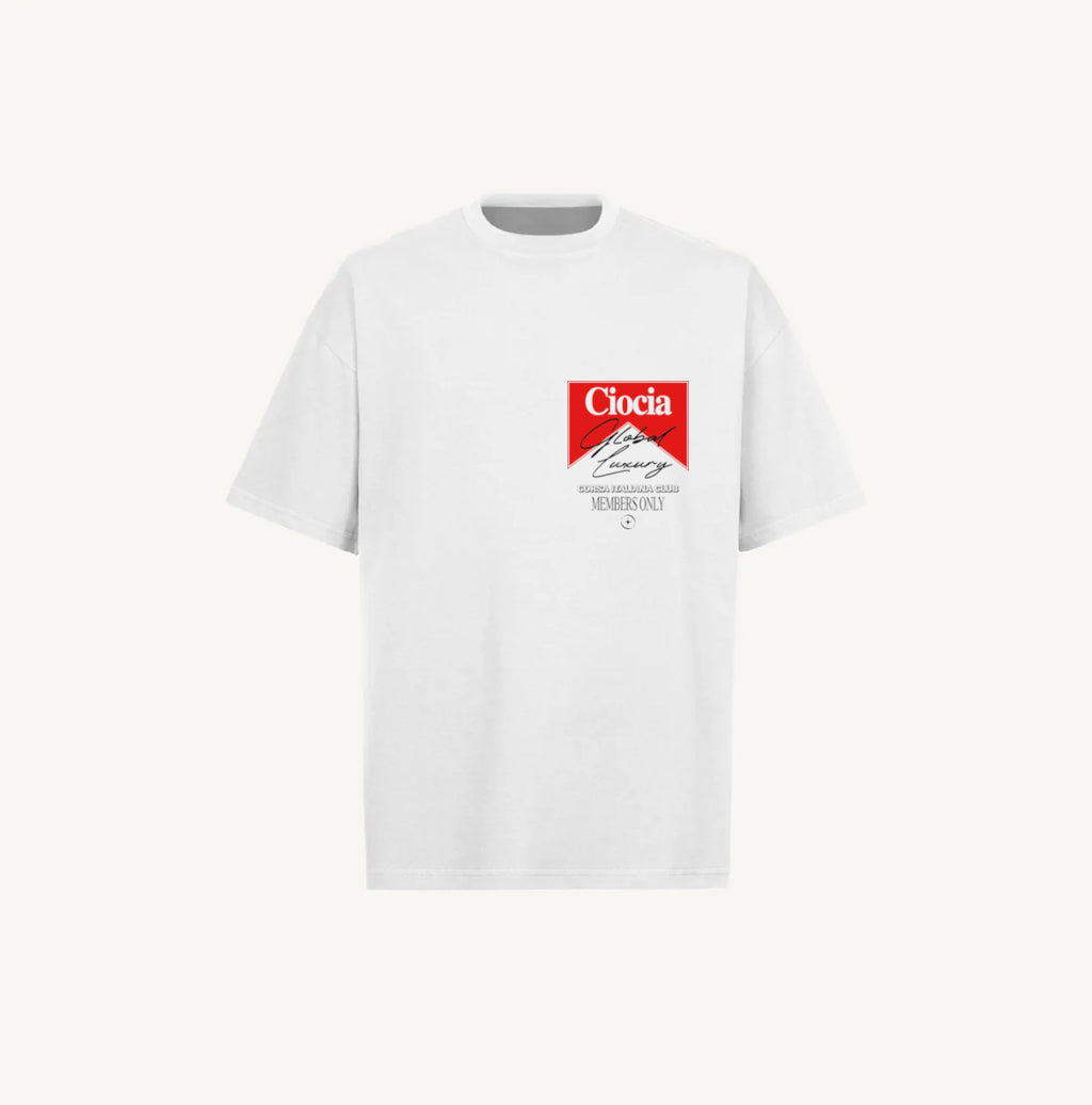 T-Shirt Manches Courtes Imprimé Dos Unisexe MALBO WHITE