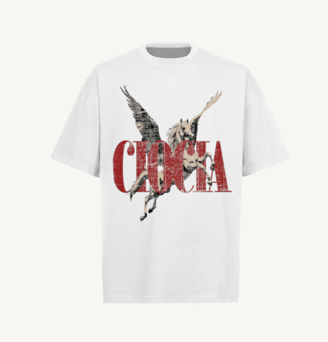 T-Shirt Manches Courtes Imprimé Unisexe CAVALINO Blanc