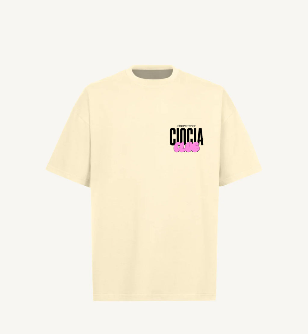 T-Shirt Manches Courtes Imprimé Dos Unisexe BARBA CLUB CREAM