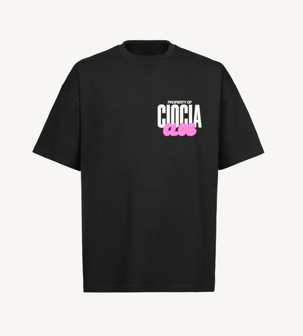 T-Shirt Manches Courtes Imprimé Dos Unisexe BARBA CLUB BLACK