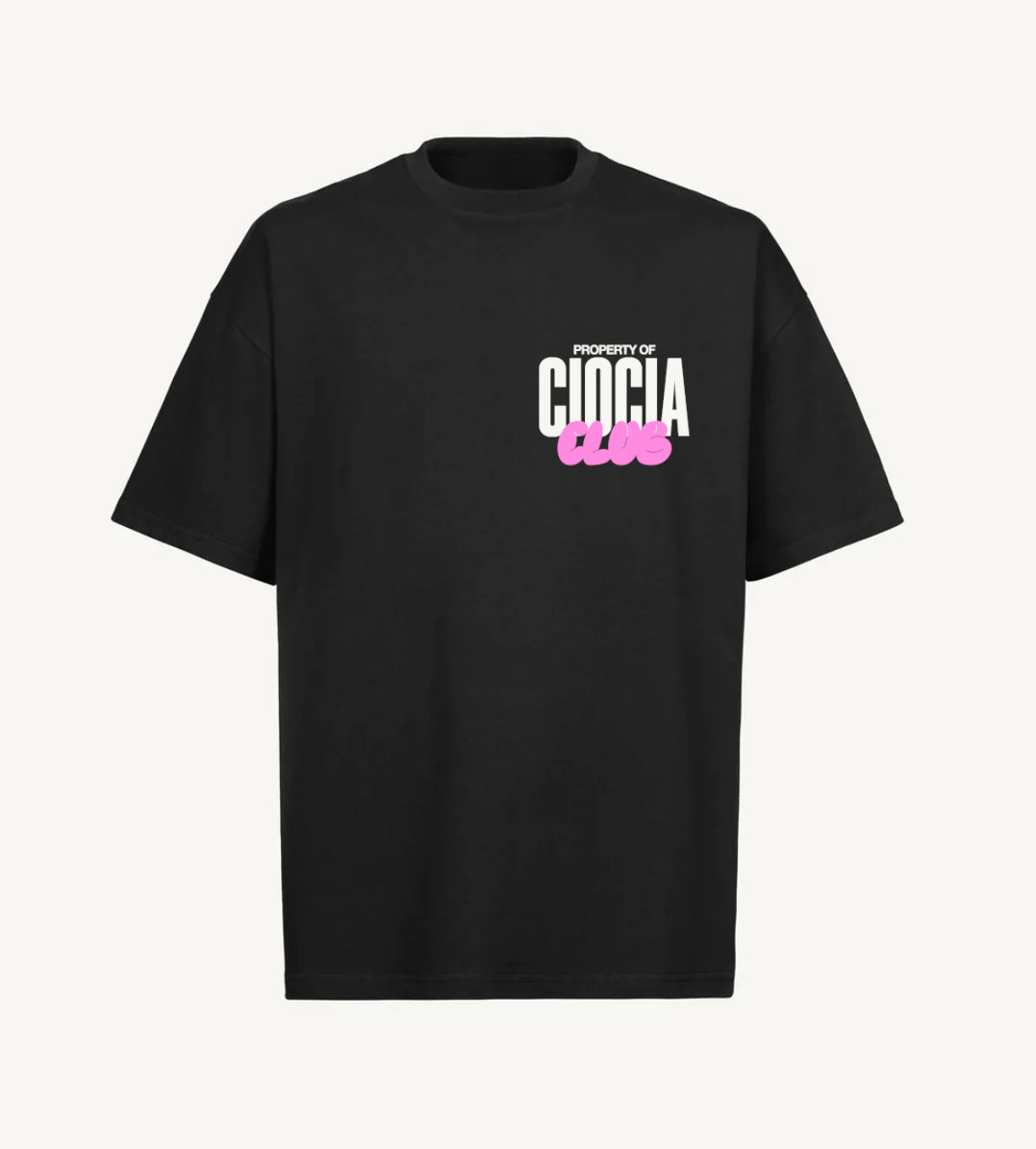 T-Shirt Manches Courtes Imprimé Dos Unisexe BARBA CLUB BLACK