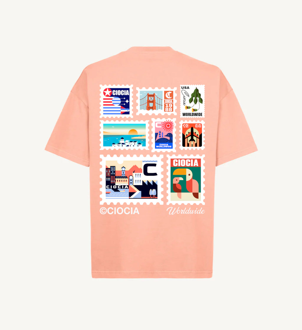 T-Shirt Manches Courtes Imprimé Dos Unisexe FRANCOBELLI PINK