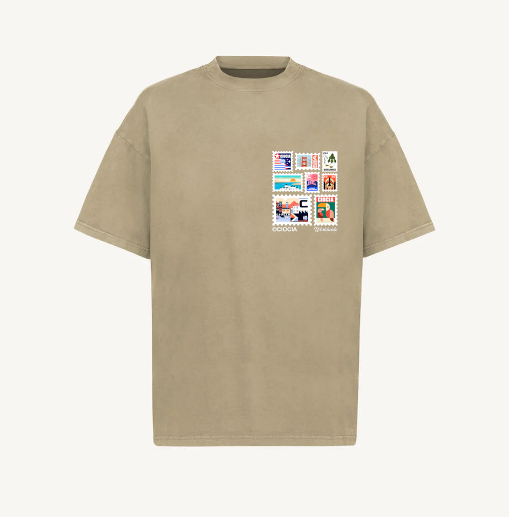 T-Shirt Manches Courtes Imprimé Dos Unisexe FRANCOBELLI