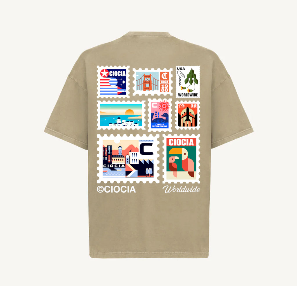 T-Shirt Manches Courtes Imprimé Dos Unisexe FRANCOBELLI