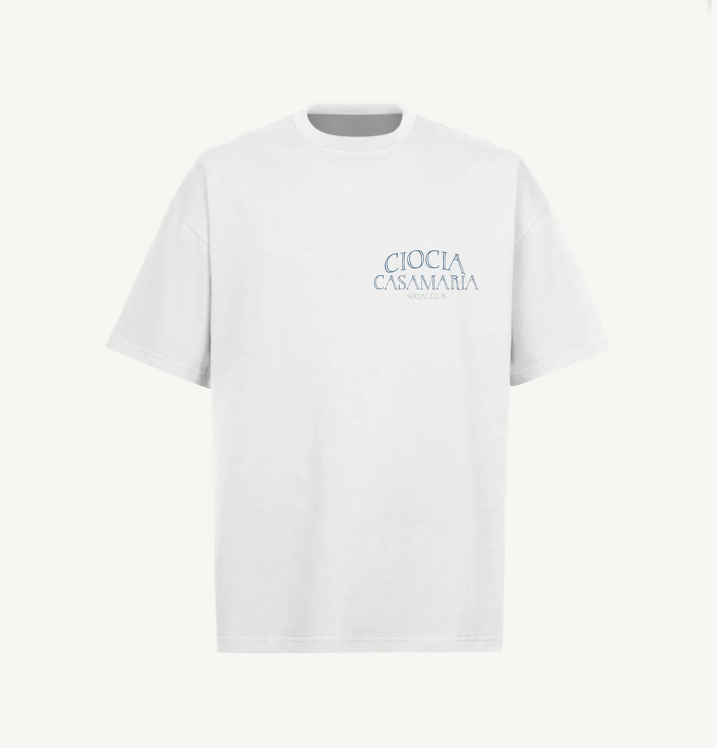 T-Shirt Manches Courtes Imprimé Dos Unisexe PISA WHITE