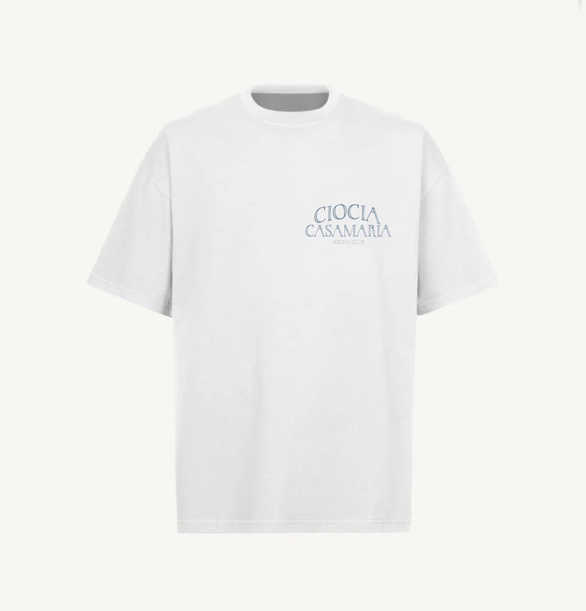 T-Shirt Manches Courtes Imprimé Dos Unisexe PISA WHITE