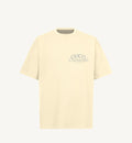 T-shirt Italie homme crème avec logo CIOCIA Casamaria bleu sur la poitrine, vue de face