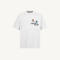 T-shirt ski homme blanc oversize avec petit imprimé CIOCIA Club, vue de face