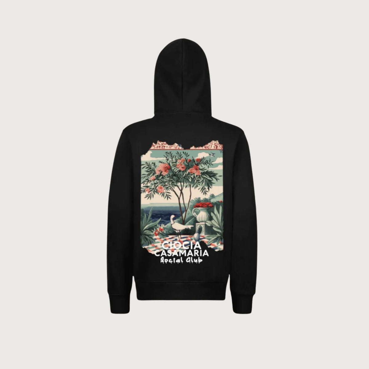 HOODIE CIOCIA BIRD ON THE SEA NOIR