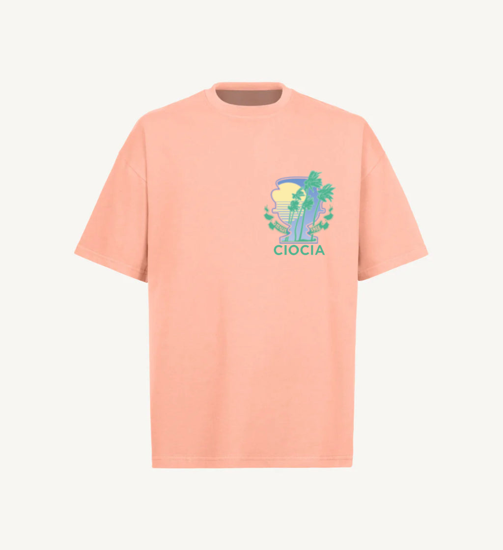 T-Shirt BF PALMS PINK GREEN