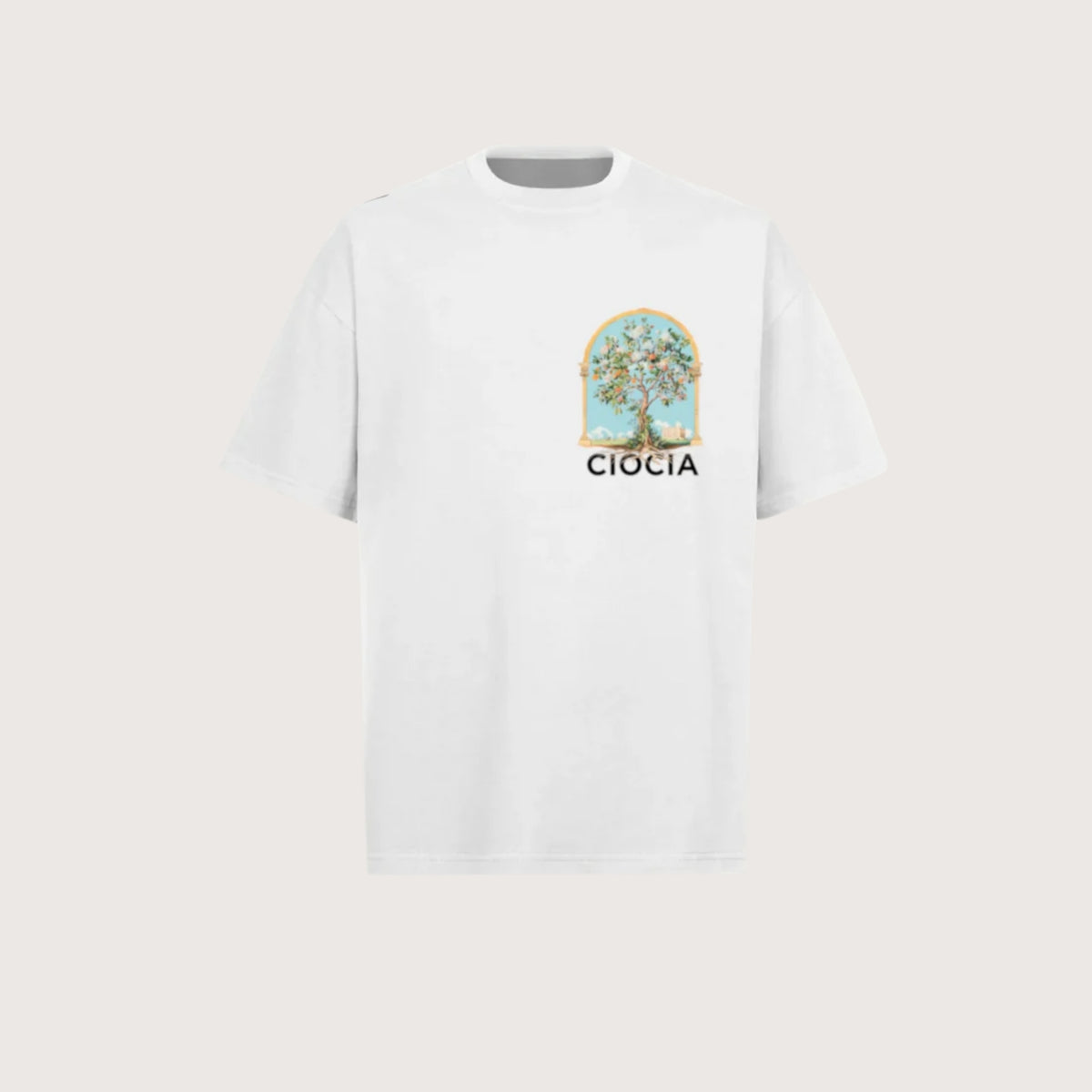 T-Shirt Manches Courtes Imprimé Dos Unisexe ARCHE TREE WHITE