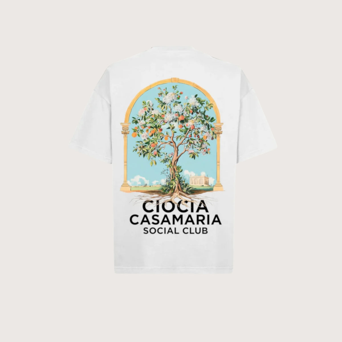 T-Shirt Manches Courtes Imprimé Dos Unisexe ARCHE TREE WHITE