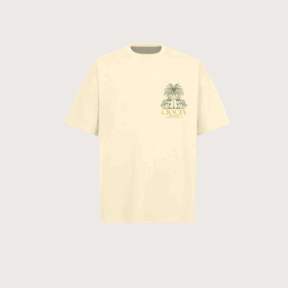 T-Shirt Manches Courtes Imprimé Dos Unisexe DOBIO TIGER CREAM