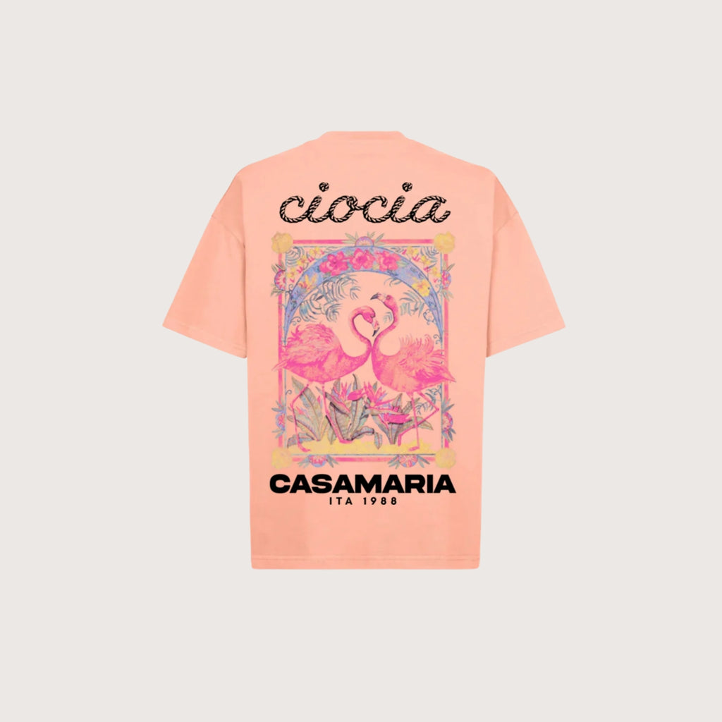 T-Shirt Manches Courtes Imprimé Dos Unisexe FLAMINGOS PINK