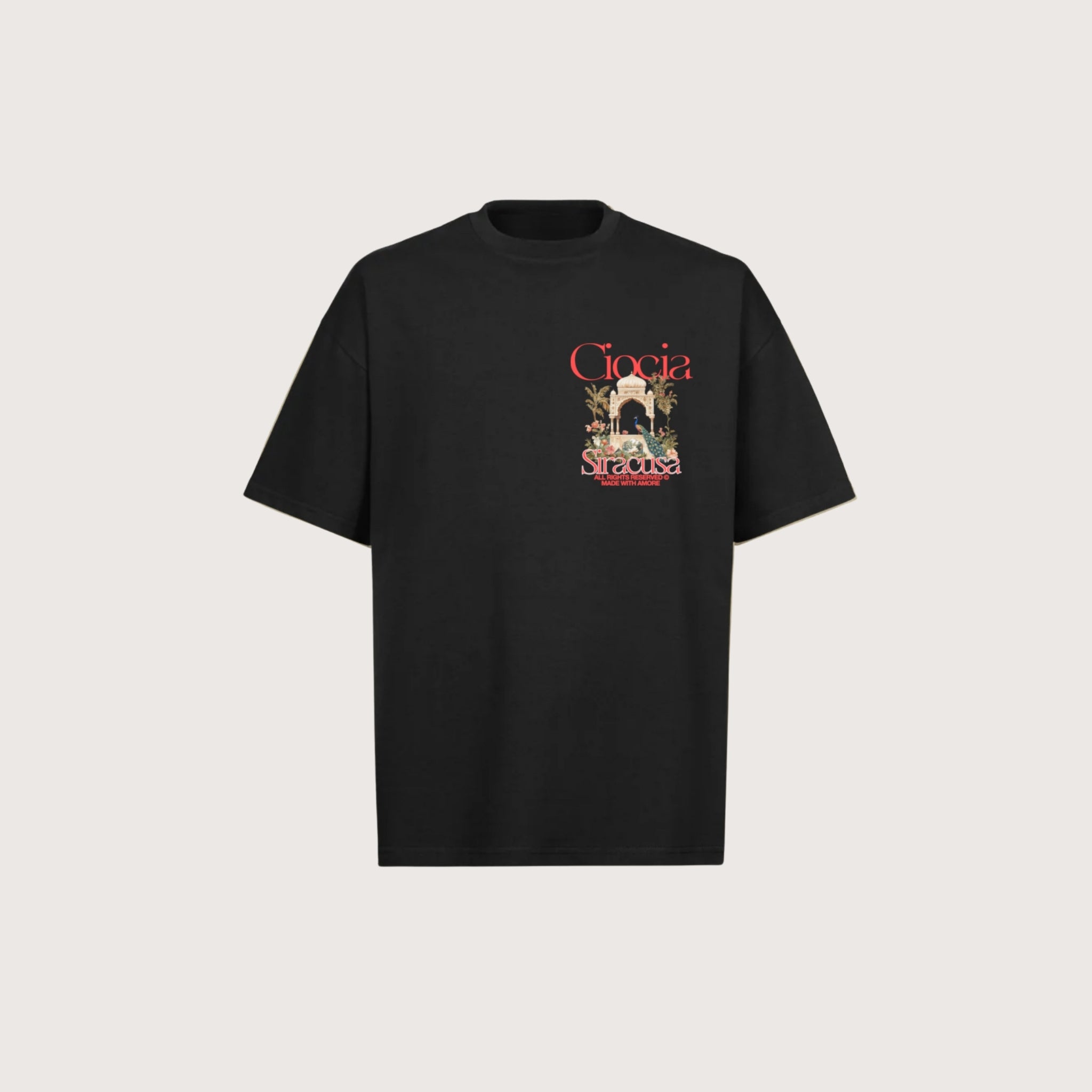 T-Shirt Manches Courtes Imprimé Dos Unisexe SYRACUSE BF BLACK