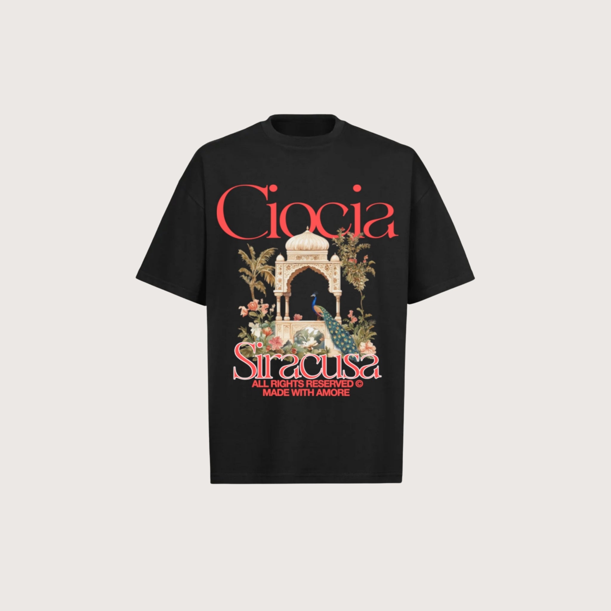 T-Shirt Manches Courtes Imprimé Dos Unisexe SYRACUSE BF BLACK