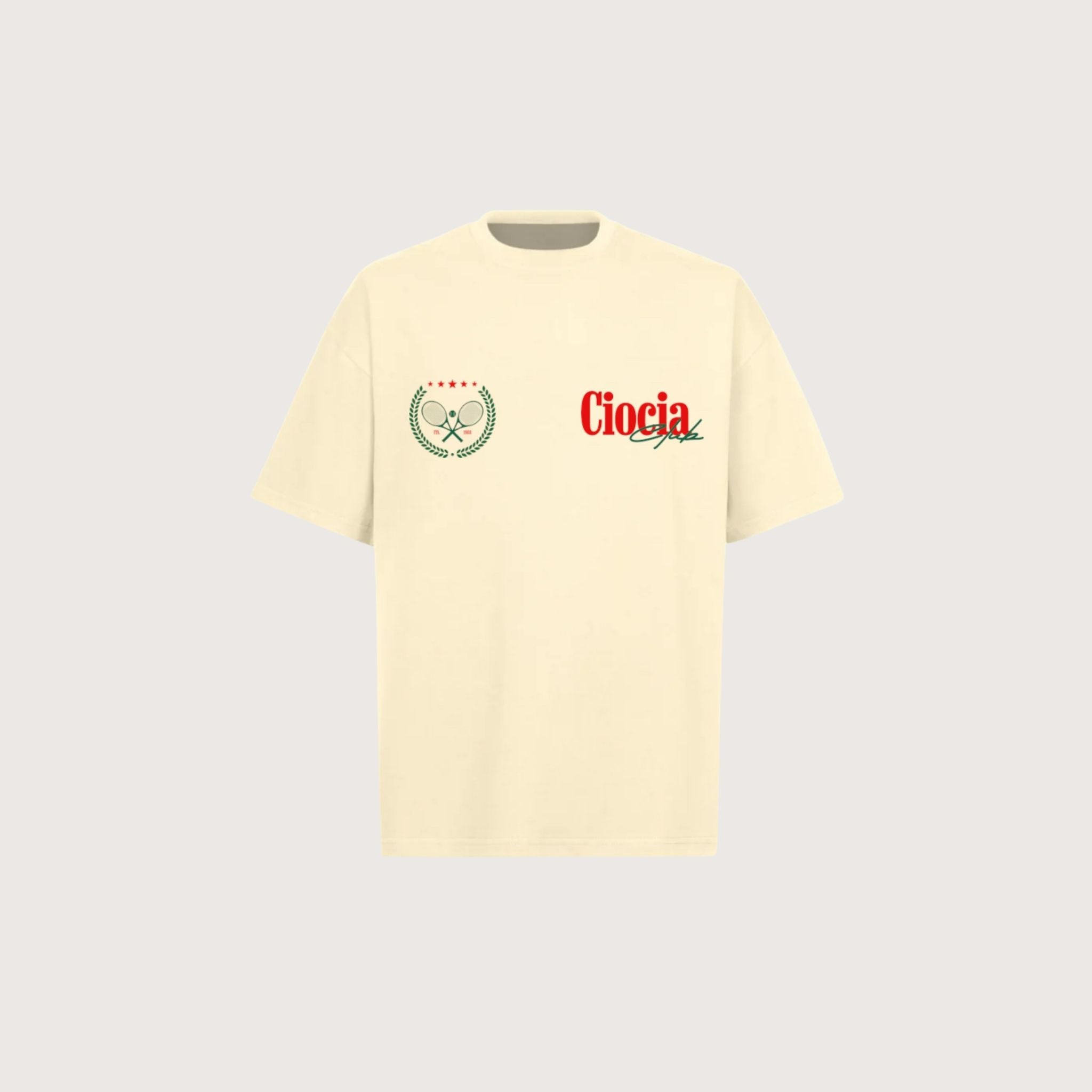 T-Shirt Manches Courtes Imprimé Dos Unisexe TENNIS CLUB CREAM