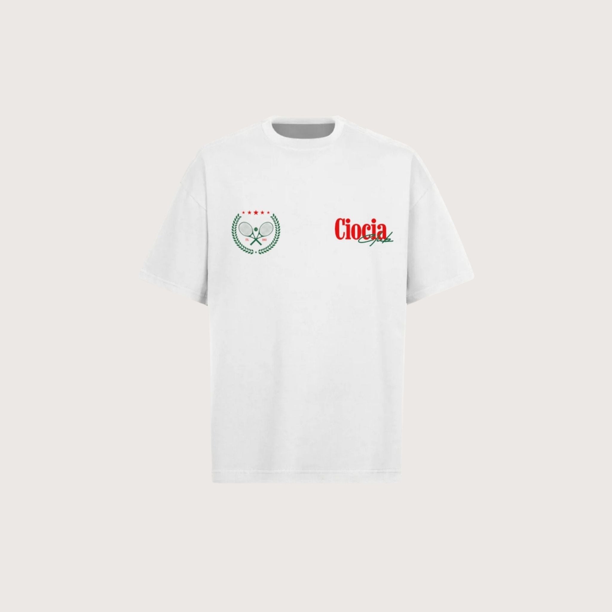 T-Shirt Manches Courtes Imprimé Dos Unisexe TENNIS CLUB WHITE