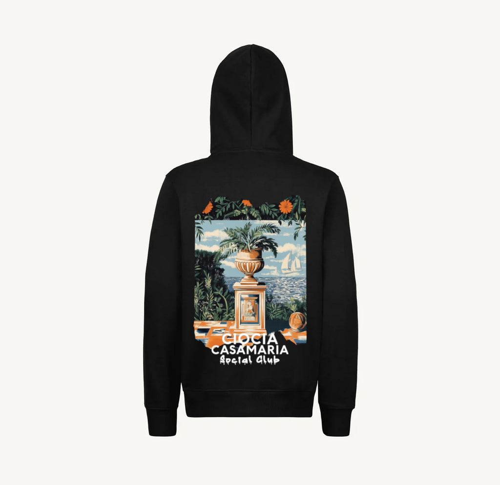 HOODIE CIOCIA PALMS ON THE SEA NOIR
