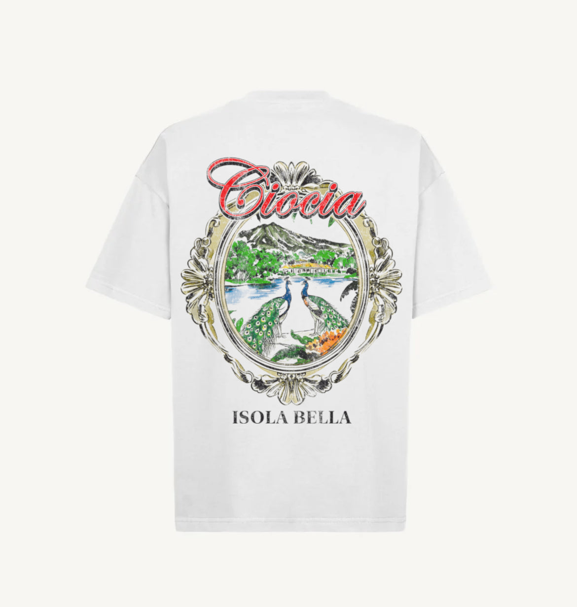 T-shirt CIOCIA BF Isola Bella blanc, vue de face