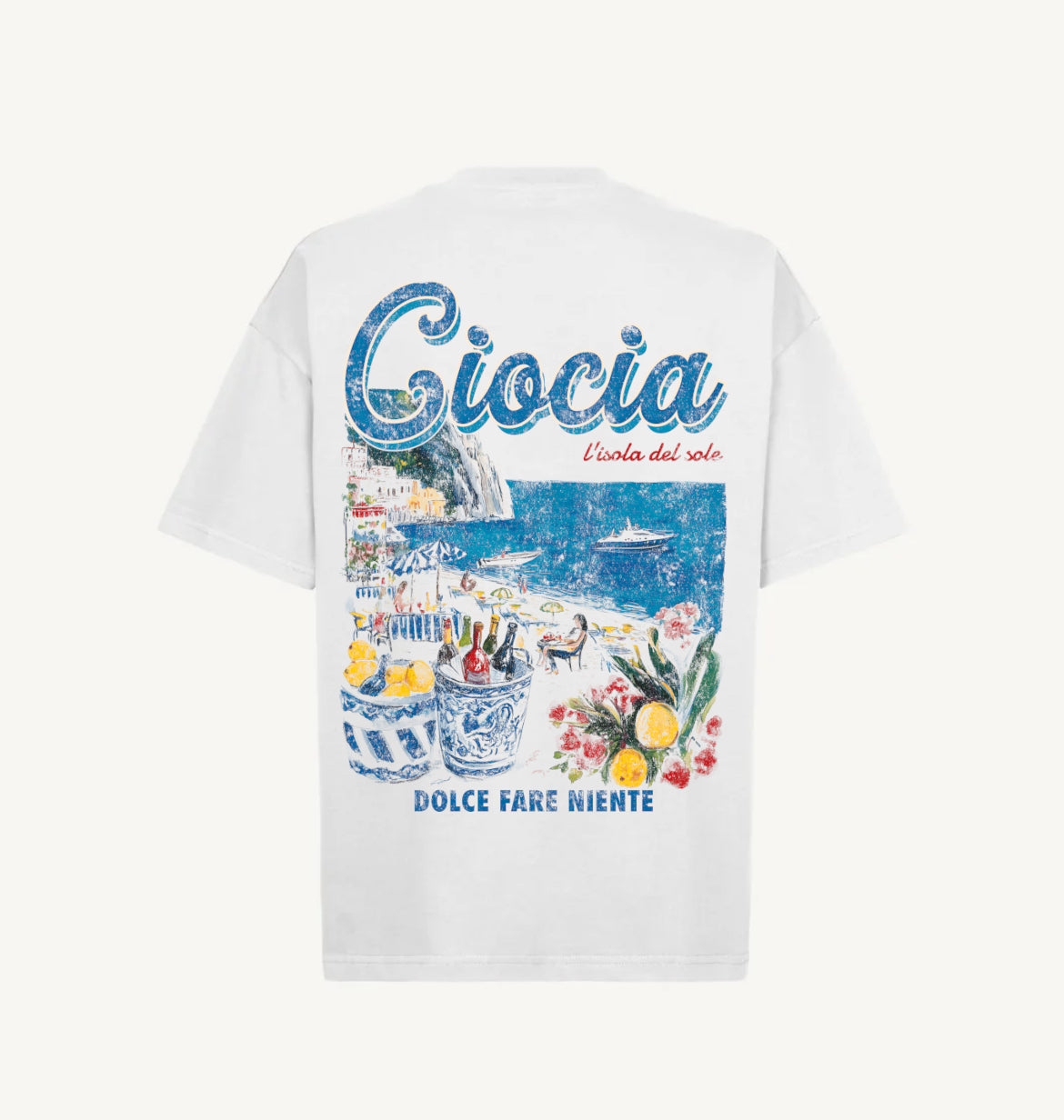 T-shirt CIOCIA BF Isola del Sole blanc, vue de face