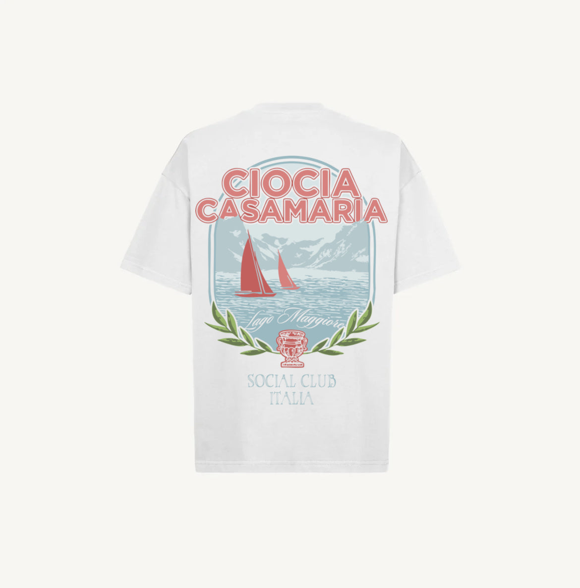 T-shirt CIOCIA BF Lago Maggiore blanc, vue de face