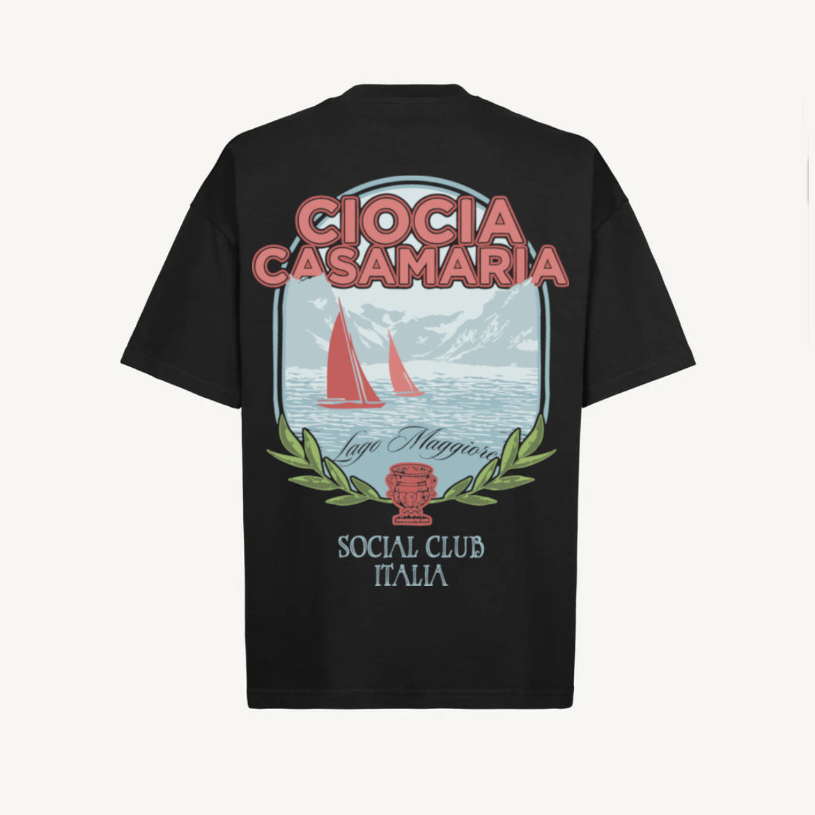 T-shirt CIOCIA BF Lago Maggiore noir, vue de face