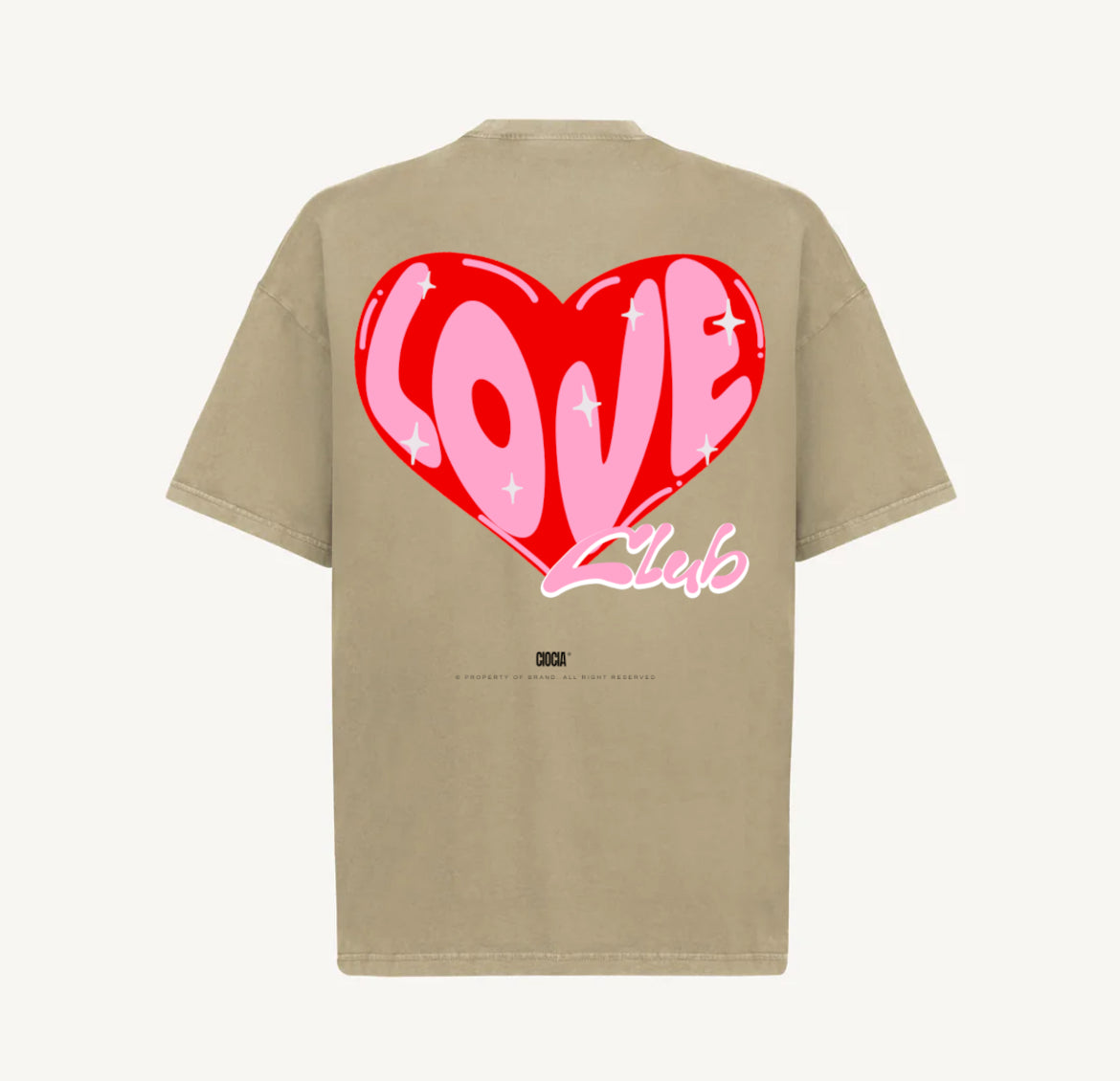Détail de l’imprimé cœur du T-shirt Love Dune CIOCIA