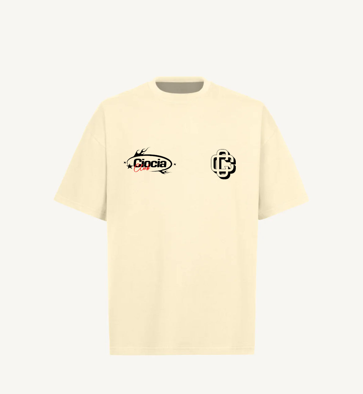 T-shirt CIOCIA Clothing Dept creme, vue de face