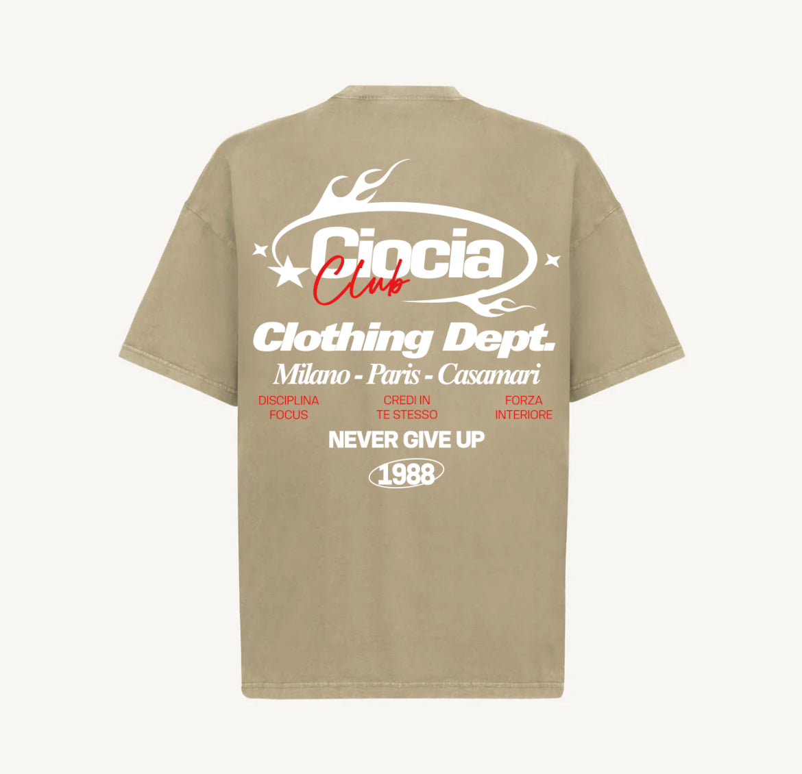 T-shirt CIOCIA Clothing Dept dune, vue de face