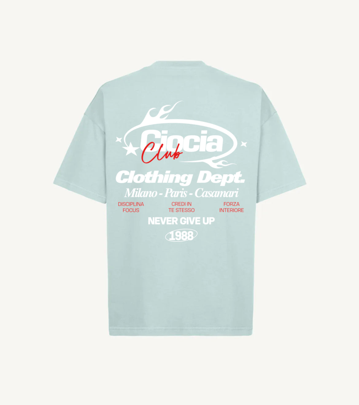 T-shirt CIOCIA Clothing Dept menthe, vue de face