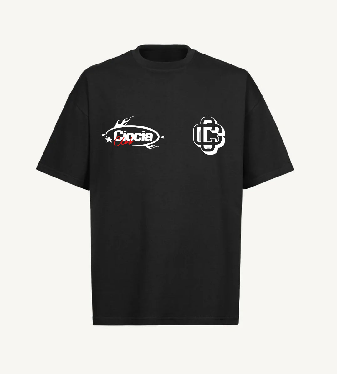 T-shirt CIOCIA Clothing Dept noir, vue de face
