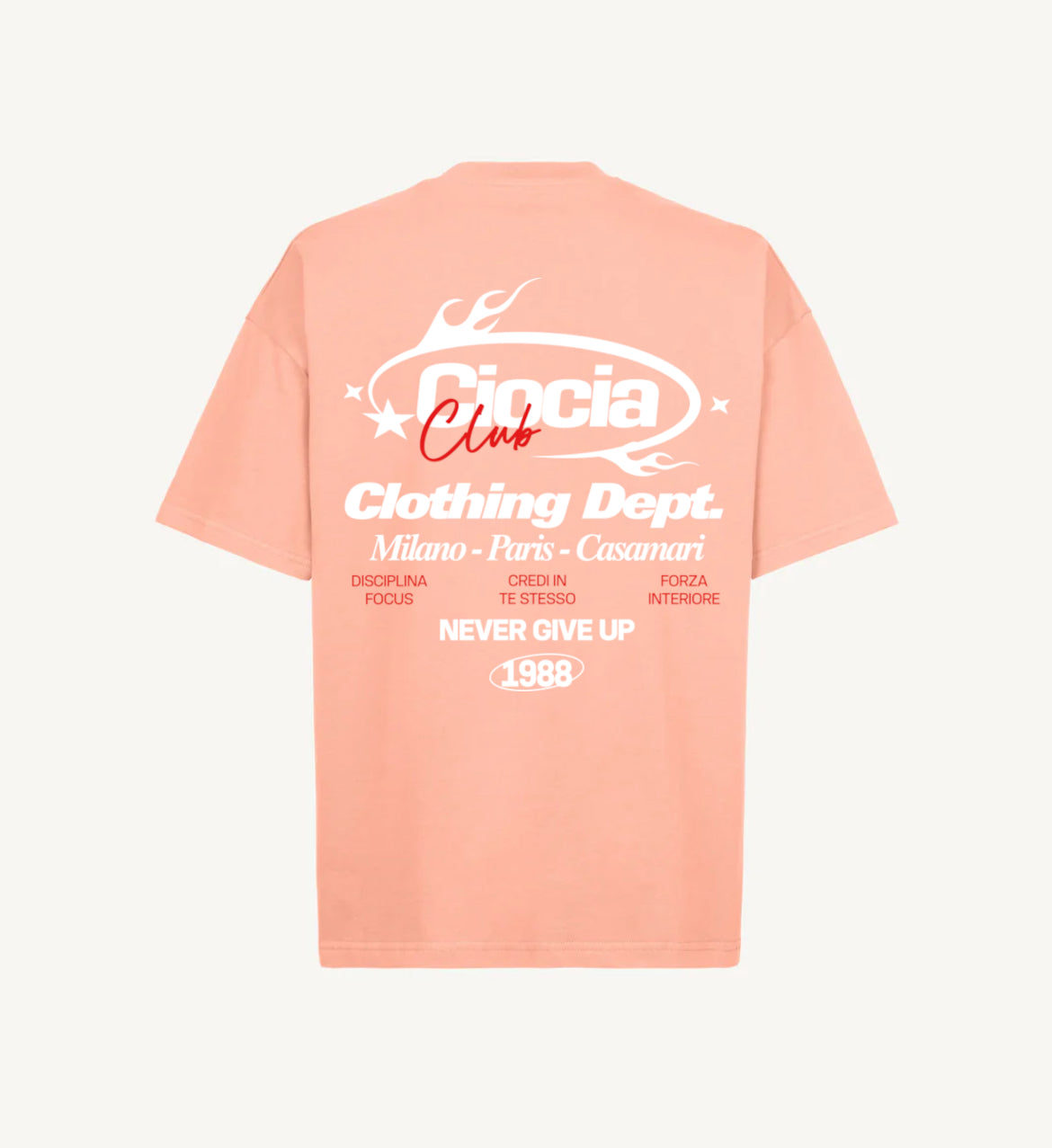 T-shirt CIOCIA Clothing Dept rose, vue de face