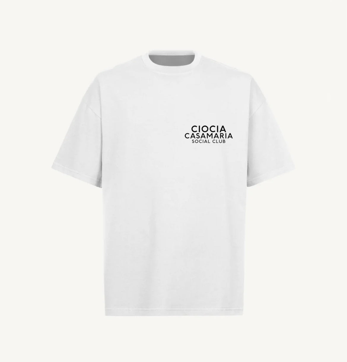 T-shirt CIOCIA Lemon Tree blanc, detail de l'imprime citron